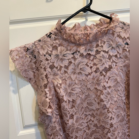 Enfocus studio Mauve Lace Cap Sleeve Midi Dress Size 10 - Picture 3 of 8